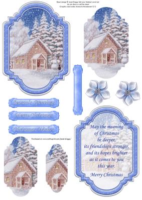Christmas Snowman in Garden Topper, Insert & Pyramage