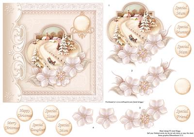 White Christmas Sleigh Ride Topper & Decoupage