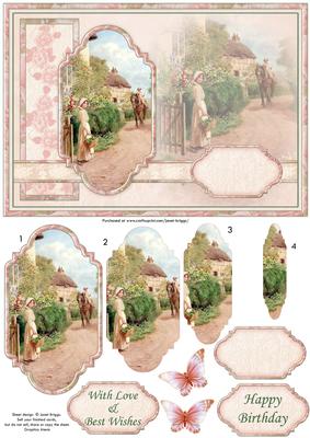 Vintage Village Life 1 Card Topper & Pyramage