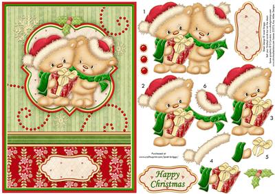Teddy Bears Christmas Topper & Decoupage