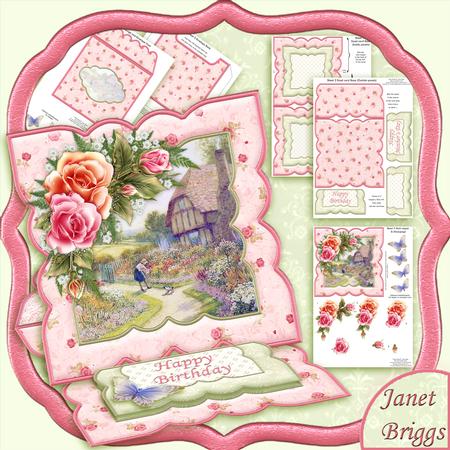 Vintage Cottage Garden Easel Card Kit & Decoupage