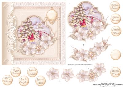 White Christmas Around the Tree Topper & Decoupage