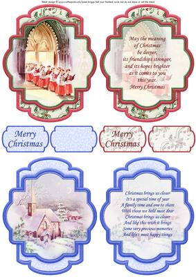 Christmas Religious Church & Choir Toppers Inserts Tags