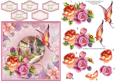 Waiting at the Garden Gate Card Topper & Decoupage