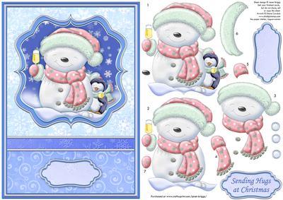 Christmas Cheer Blue Card Topper & Decoupage