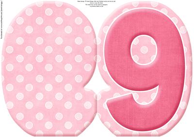 Age 9 Blank Pink Birthday Shape Card