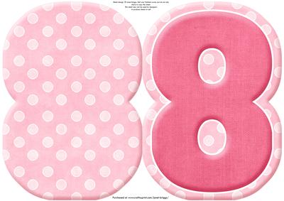 Age 8 Blank Pink Birthday Shape Card