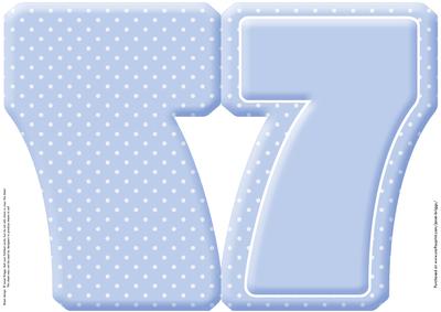 Age 7 Blank Blue Birthday Shape Card