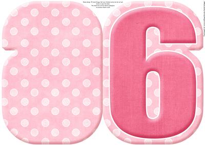 Age 6 Blank Pink Birthday Shape Card