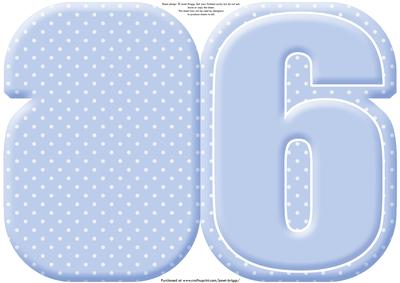 Age 6 Blank Blue Birthday Shape Card