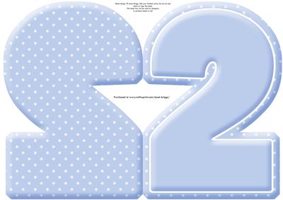 Age 2 Blank Blue Birthday Shape Card