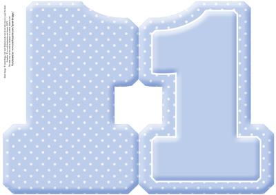 Age 1 Blank Blue Birthday Shape Card