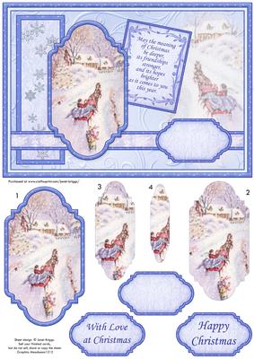 Vintage Christmas Sleigh Ride A5 Quick Card