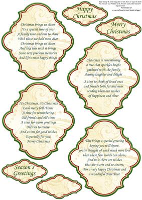 Christmas Plaques & Verses in Red Gold Green