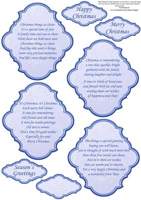 Christmas Snoflake Plaques & Verses in Blue & Silver