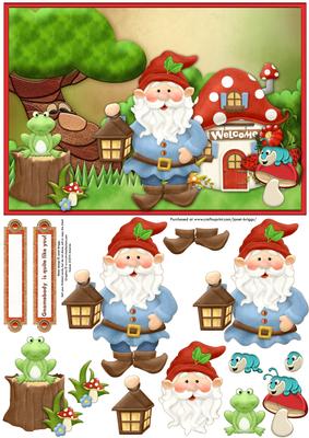 Gnomebody Quite Like You Card Topper & Decoupage
