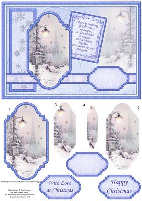 Vintage Christmas Lamplight Quick Card