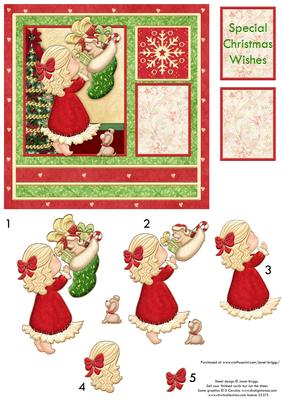 Christmas Stocking Secret Card Topper & Decoupage