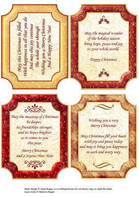 Christmas Plaques & Framed Verses in Red & Gold