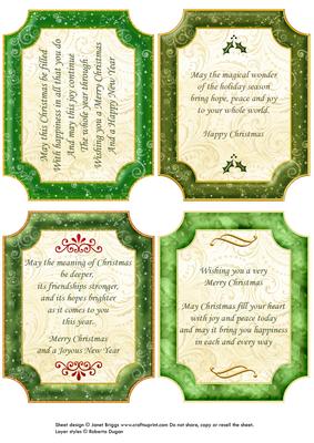 Christmas Plaques & Framed Verses in Green & Gold