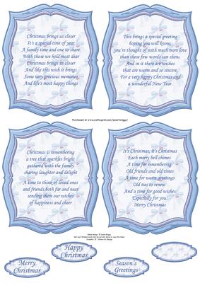 Christmas Plaques & Verses in Pastel Blue