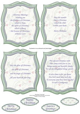 Christmas Plaques & Verses in Pastel Green