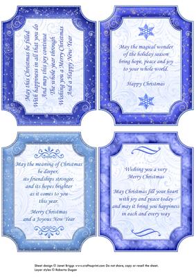 Christmas Plaques & Framed Verses in Blue & Silver