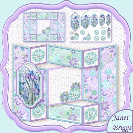 Iris & Dragonfly Floral Tri Shutter Card Mini Kit