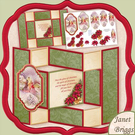 Christmas Vintage Carol Singing Tri Shutter Card Mini Kit