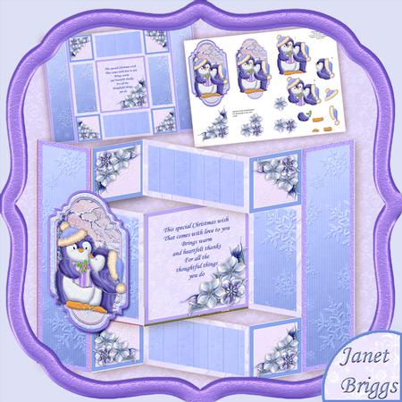 Christmas Penguin Kiss Tri Shutter Card Mini Kit