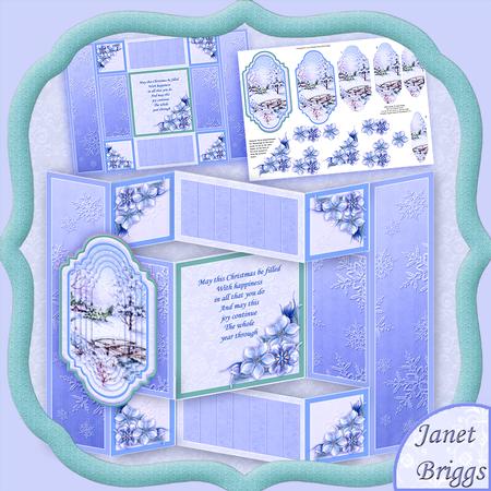 Christmas Vintage Winter Wonderland Trishutter Card Mini Kit