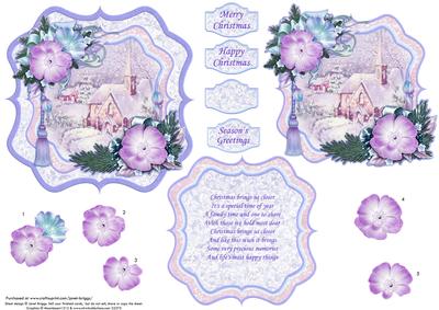 Winter Church Christmas Bracket Topper Decoupage & Insert
