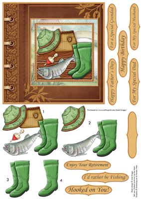 Fishing Accessories Card Topper & Decoupage