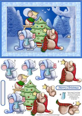 Reach for the Star Christmas Card Topper & Decoupage