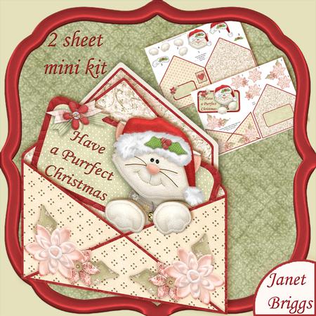 Purrfect Christmas Envelope Peeper Card Mini Kit