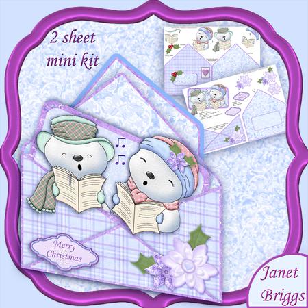 Merry Snowmen Christmas Envelope Peeper Card Mini Kit