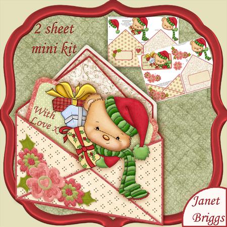 Christmas Bear Envelope Peeper Card Mini Kit