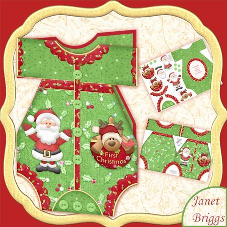 Christmas Romper Suit Shaped Card Mini Kit