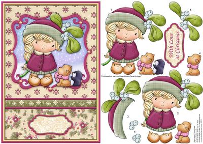Izzy's Christmas Kisses Card Topper & Decoupage