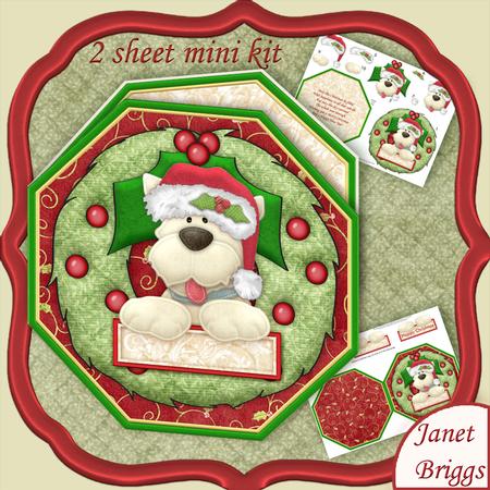 Christmas Westie Dog Wreath Peeper with Decoupage Mini Kit