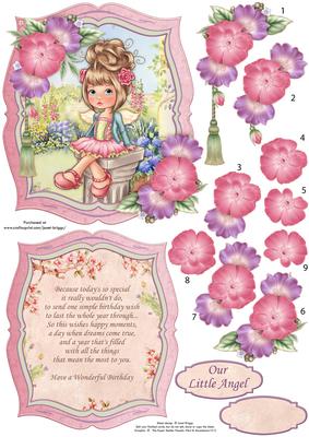 Our Little Angel Birthday Card Topper & Decoupage