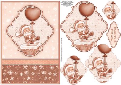 Santa Drops in Christmas Card Topper & Pyramage