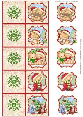 Gift Tags Cute Christmas Gift Tags in Red & Gold