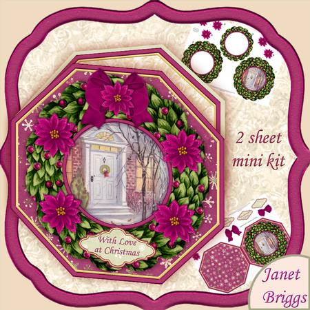 Christmas Wreath Builder Vintage Door Decoupage Mini Kit