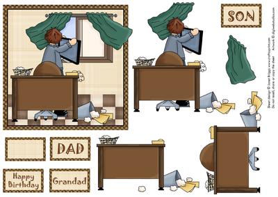 Fathers (father's) Day Computer Rage Decoupage