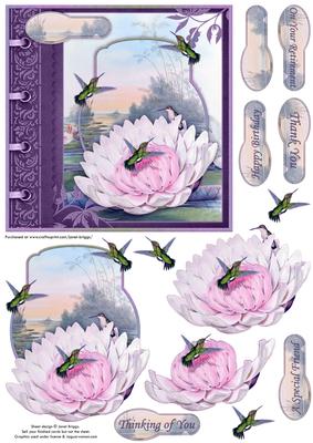 Humming Birds & Lily Card Topper & Decoupage