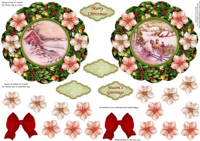 Easy Cut Quick Christmas Wreath Vintage Toppers