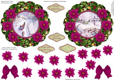 Easy Cut Quick Christmas Wreath Vintage Toppers Plum