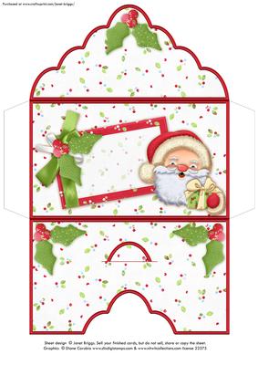 Blank Christmas Money Wallet Envelope Santa Hugs