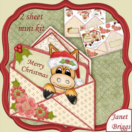 Horse Christmas Envelope Peeper Card Mini Kit